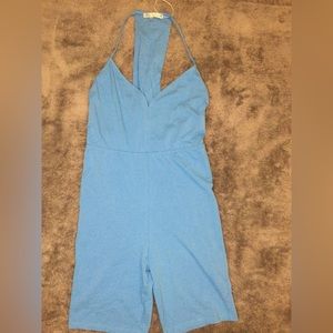 Blue Biker Short Romper